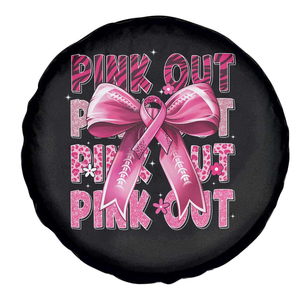 Football Pink Out Breast Cancer Awareness Spare Tire Cover Coquette Football TS10 Print Your Wear