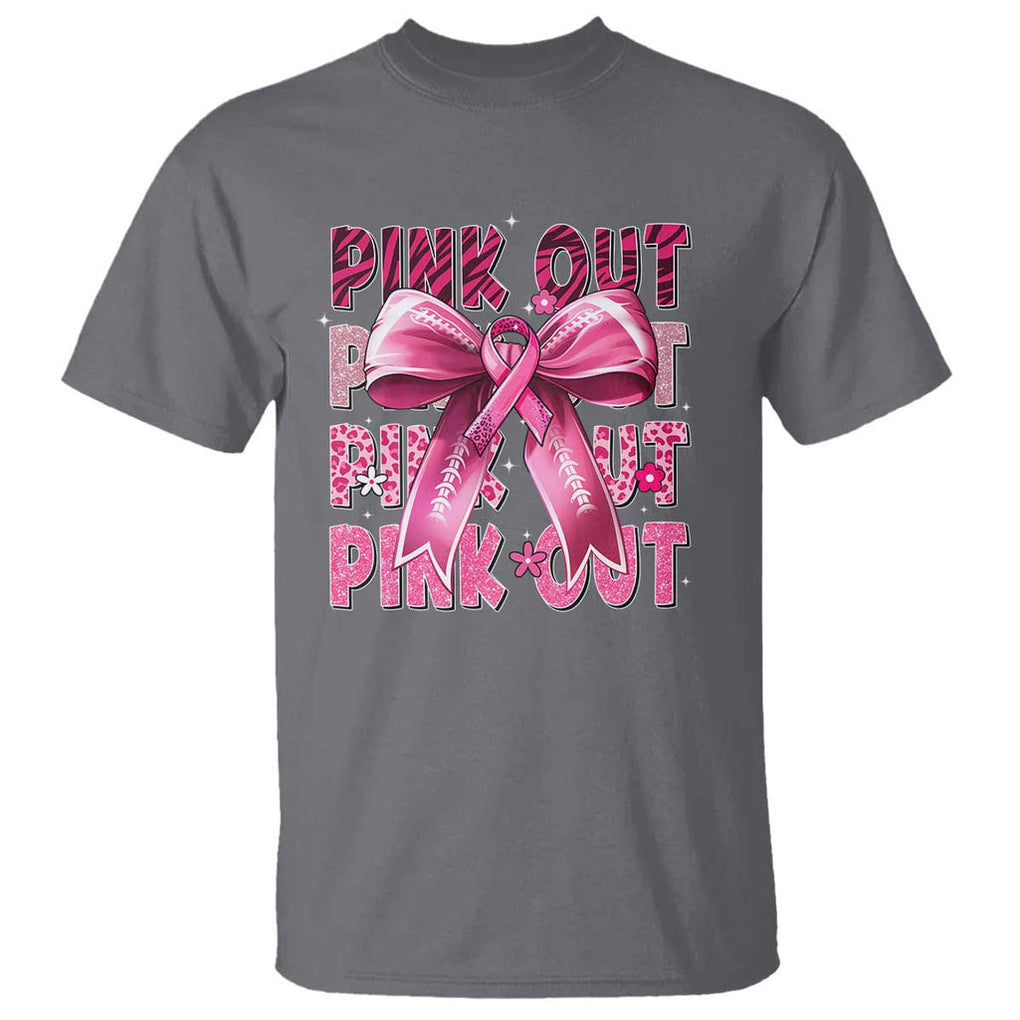 Football Pink Out Breast Cancer Awareness T Shirt Coquette Football TS10 Charcoal Print Your Wear
