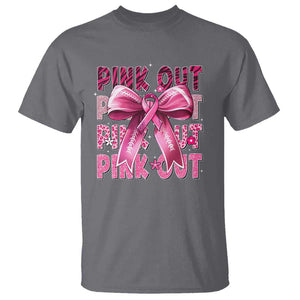 Football Pink Out Breast Cancer Awareness T Shirt Coquette Football TS10 Charcoal Print Your Wear