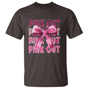 Football Pink Out Breast Cancer Awareness T Shirt Coquette Football TS10 Dark Chocolate Print Your Wear