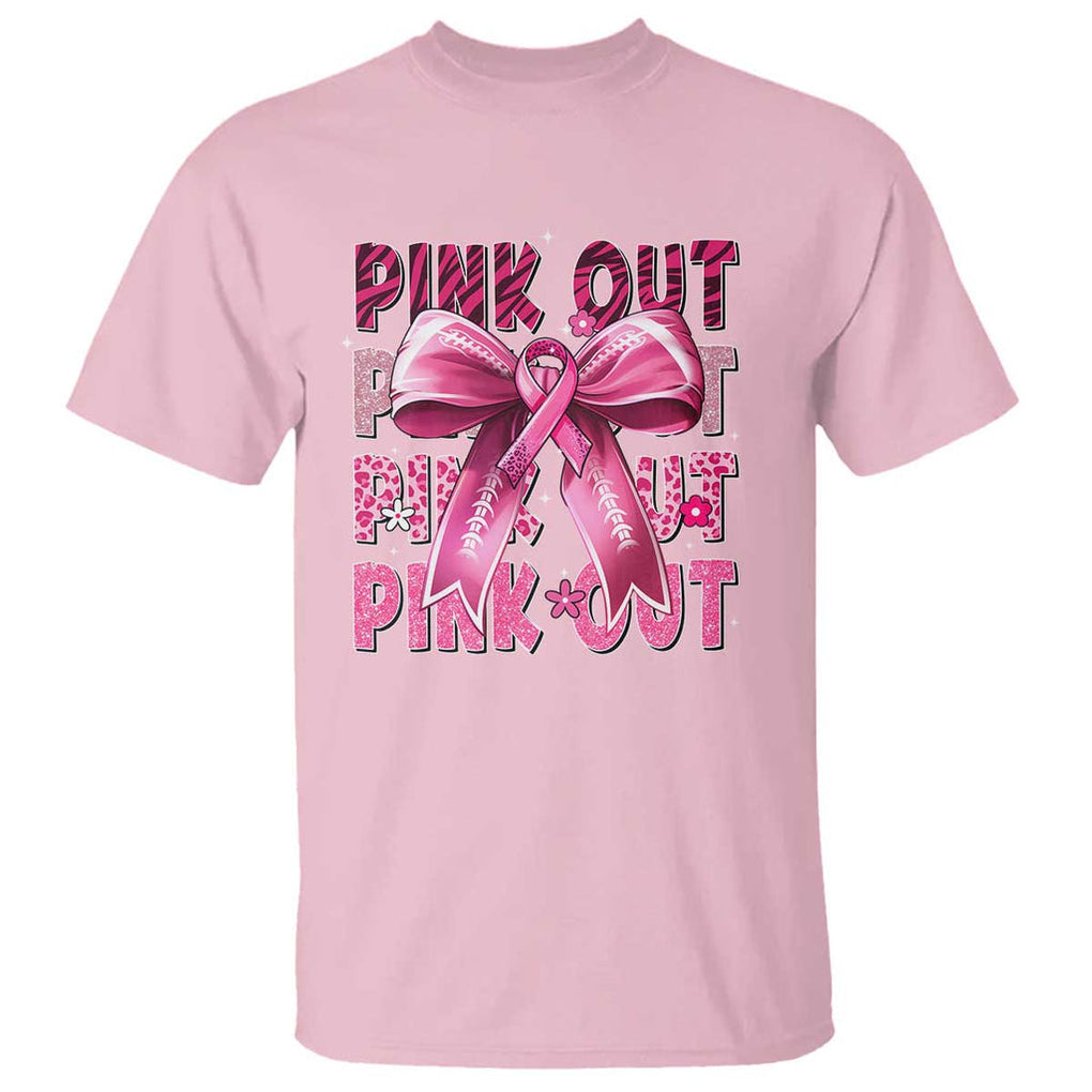Football Pink Out Breast Cancer Awareness T Shirt Coquette Football TS10 Light Pink Print Your Wear