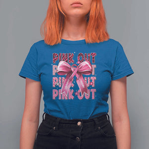 Football Pink Out Breast Cancer Awareness T Shirt For Women Coquette Football TS10 Royal Blue Print Your Wear