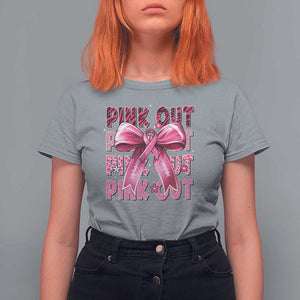 Football Pink Out Breast Cancer Awareness T Shirt For Women Coquette Football TS10 Sport Gray Print Your Wear