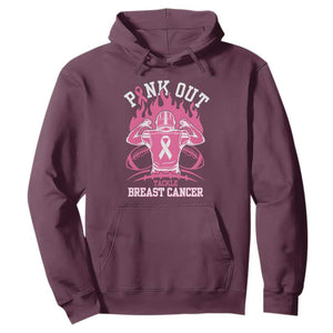 Tackle Football Breast Cancer Awareness Hoodie Pink Out Ribbon TS10 Maroon Print Your Wear