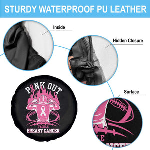 Tackle Football Breast Cancer Awareness Spare Tire Cover Pink Out Ribbon TS10 Print Your Wear
