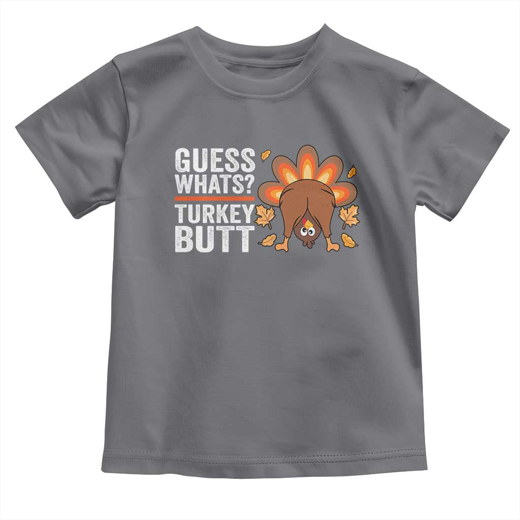 Funny Thanksgiving Baby Shirt Guess What Turkey Butt Retro TS10 Charcoal Print Your Wear