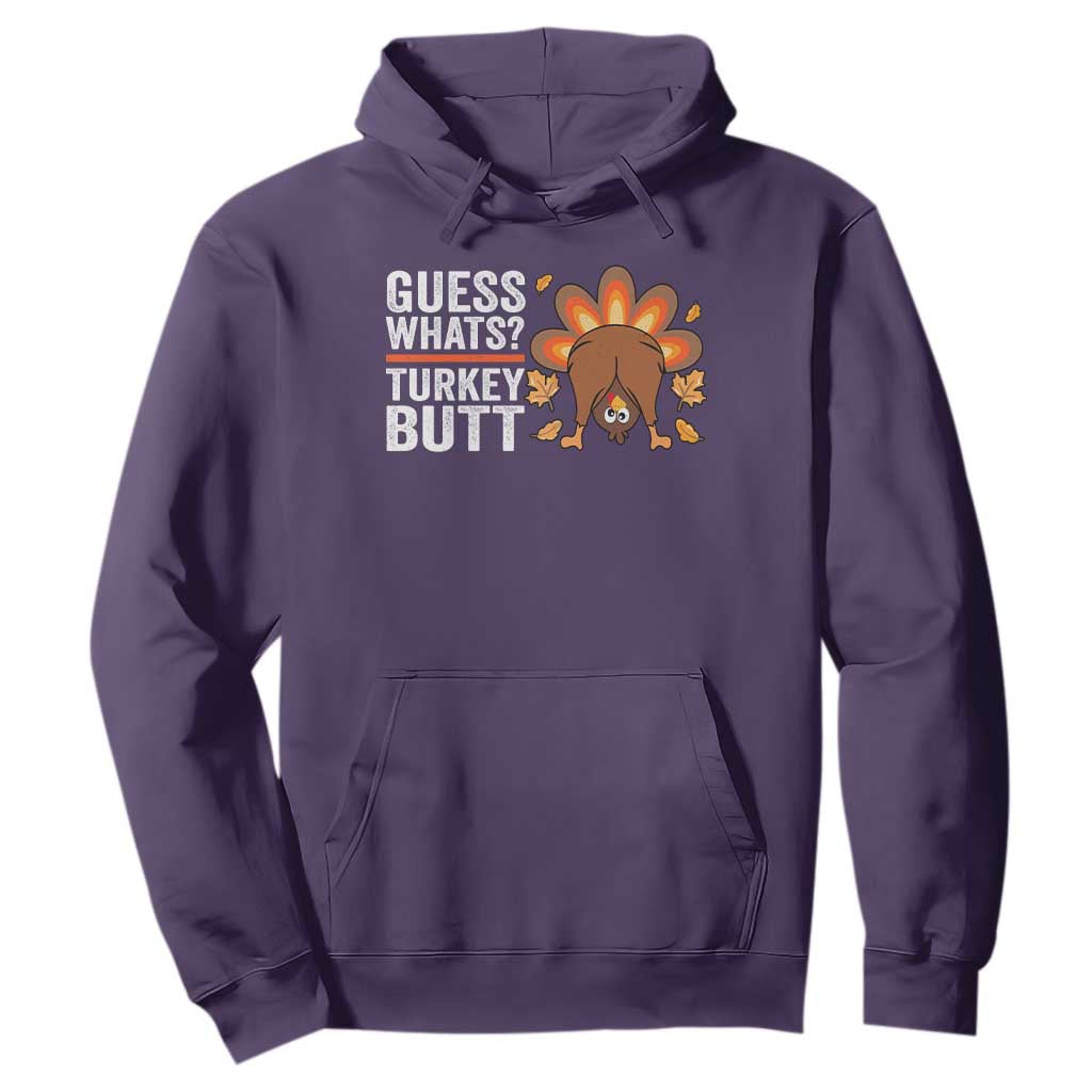 Funny Thanksgiving Hoodie Guess What Turkey Butt Retro TS10 Purple Print Your Wear