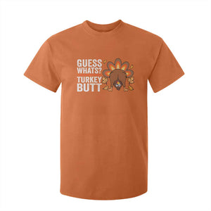 Funny Thanksgiving T Shirt For Kid Guess What Turkey Butt Retro TS10 Orange Print Your Wear