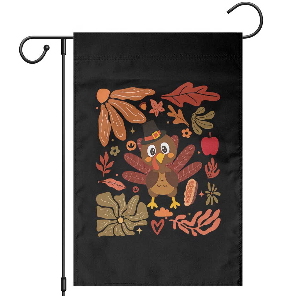 Thanksgiving Turkey Garden Flag Retro Boho Floral Fall TS10 Black Print Your Wear