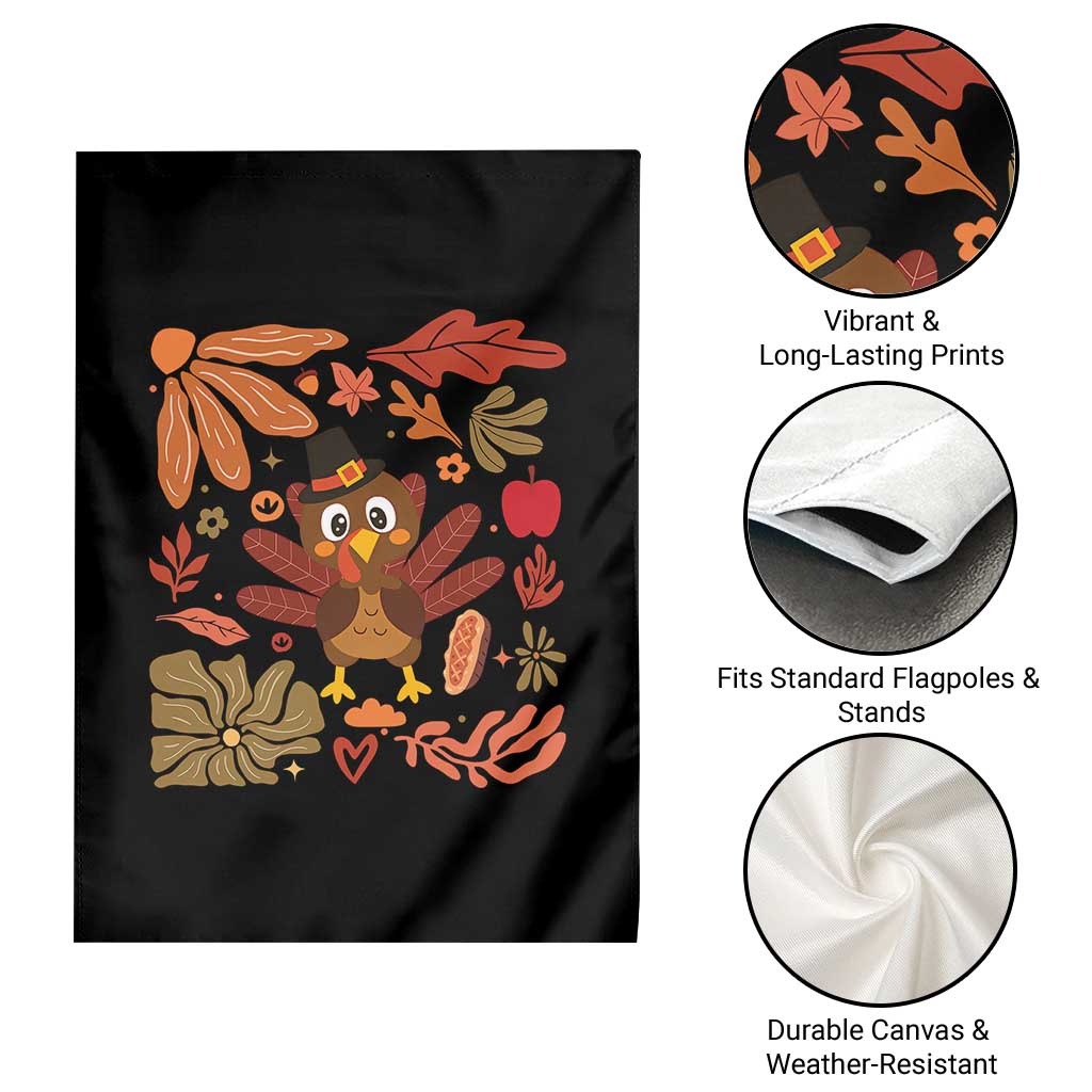 Thanksgiving Turkey Garden Flag Retro Boho Floral Fall TS10 Print Your Wear