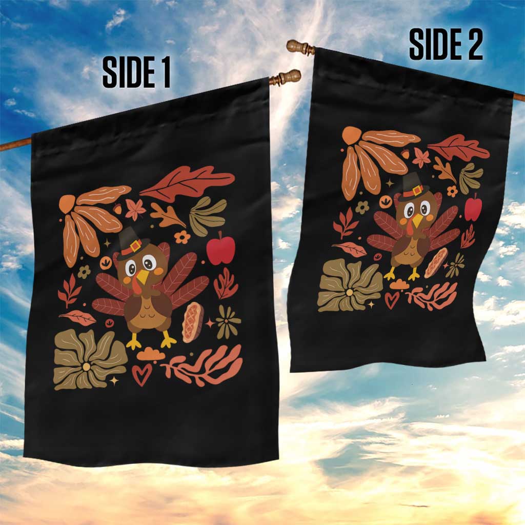 Thanksgiving Turkey Garden Flag Retro Boho Floral Fall TS10 Print Your Wear