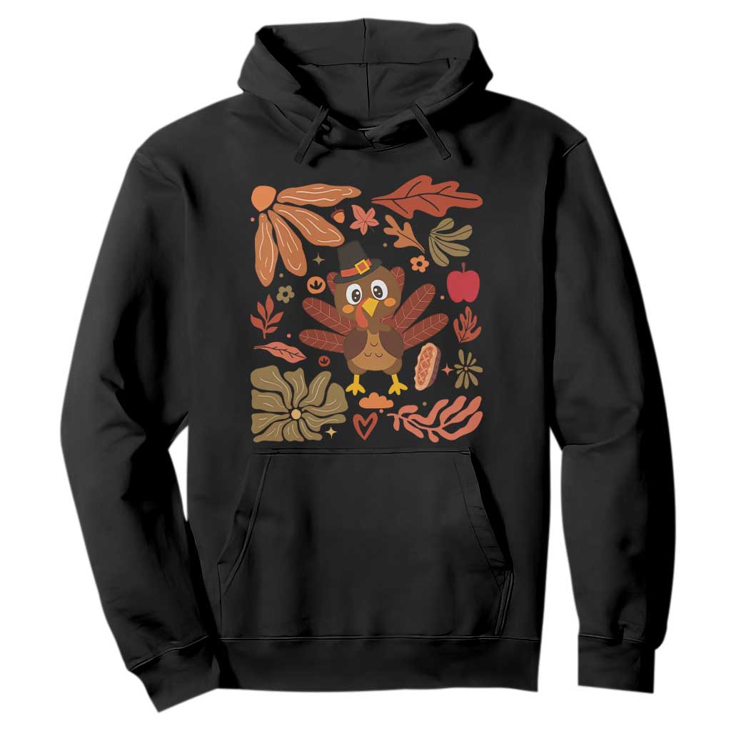 Thanksgiving Turkey Hoodie Retro Boho Floral Fall TS10 Black Print Your Wear