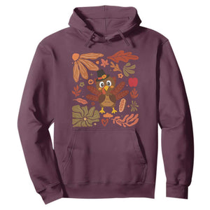 Thanksgiving Turkey Hoodie Retro Boho Floral Fall TS10 Maroon Print Your Wear