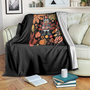Thanksgiving Turkey And Touchdowns Football Throw Blanket Boho Floral Game Day Fall Vibes TS10 Print Your Wear
