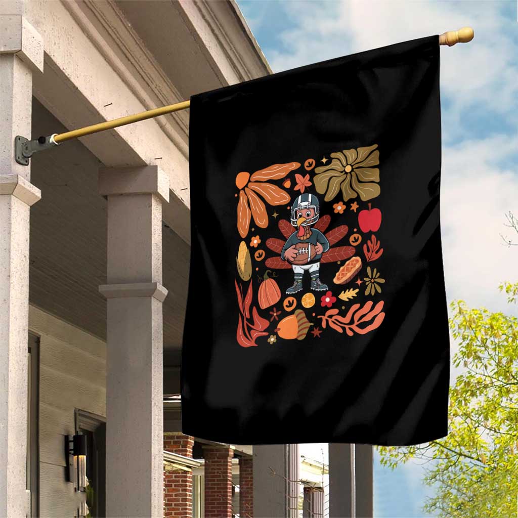 Thanksgiving Turkey And Touchdowns Football Garden Flag Boho Floral Game Day Fall Vibes TS10 Print Your Wear