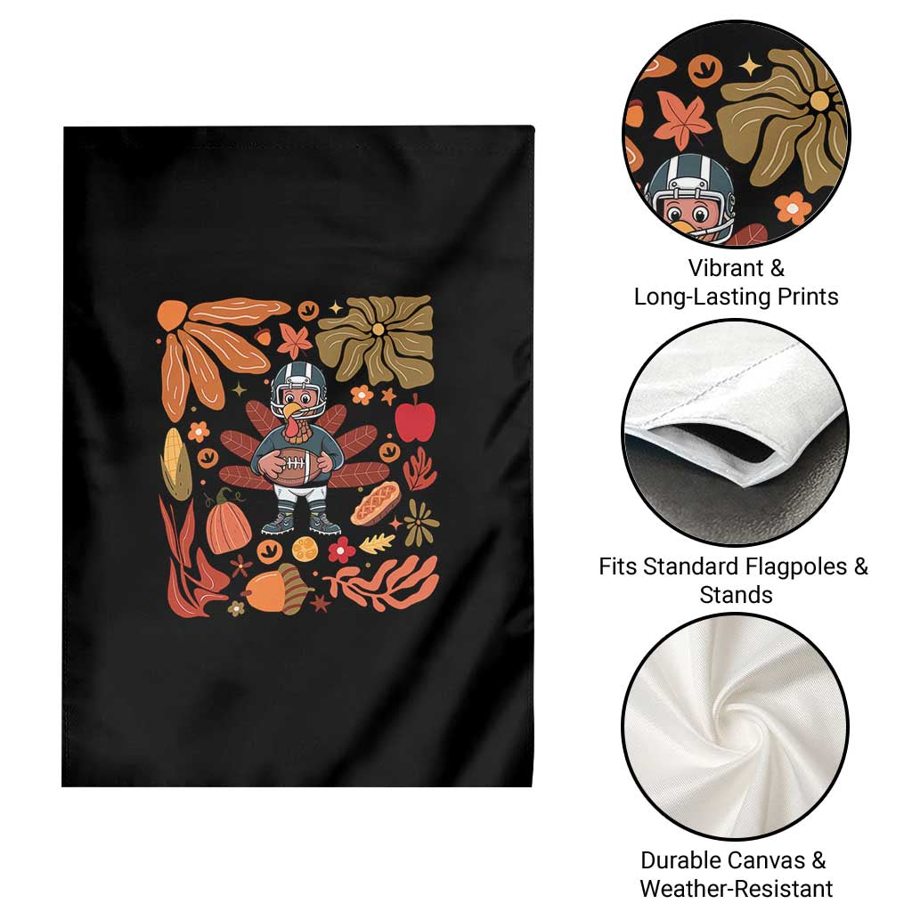 Thanksgiving Turkey And Touchdowns Football Garden Flag Boho Floral Game Day Fall Vibes TS10 Print Your Wear