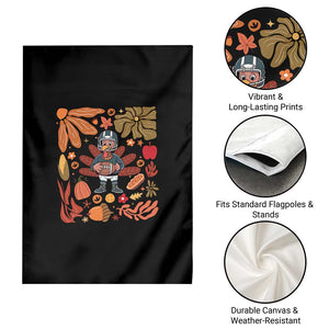 Thanksgiving Turkey And Touchdowns Football Garden Flag Boho Floral Game Day Fall Vibes TS10 Print Your Wear