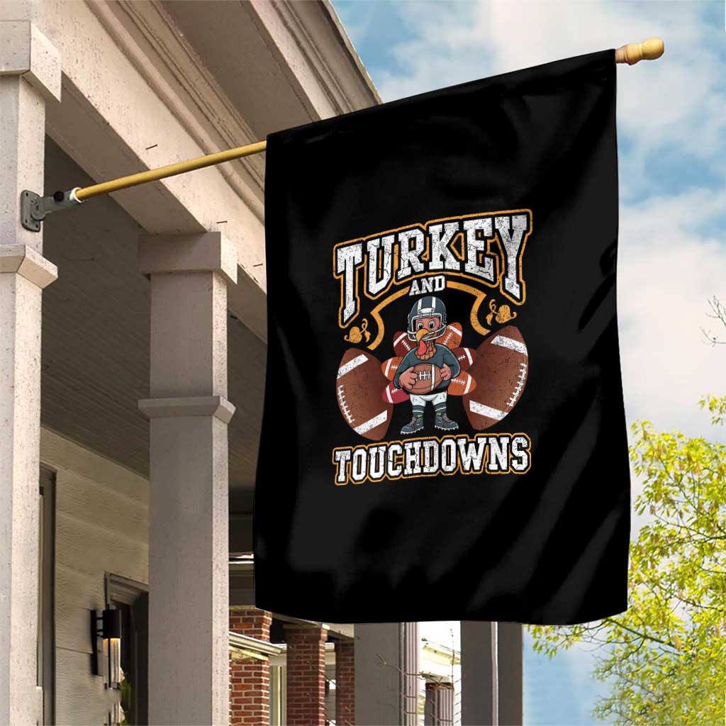 Thanksgiving Turkey And Touchdowns Football Garden Flag Game Day TS10 Print Your Wear