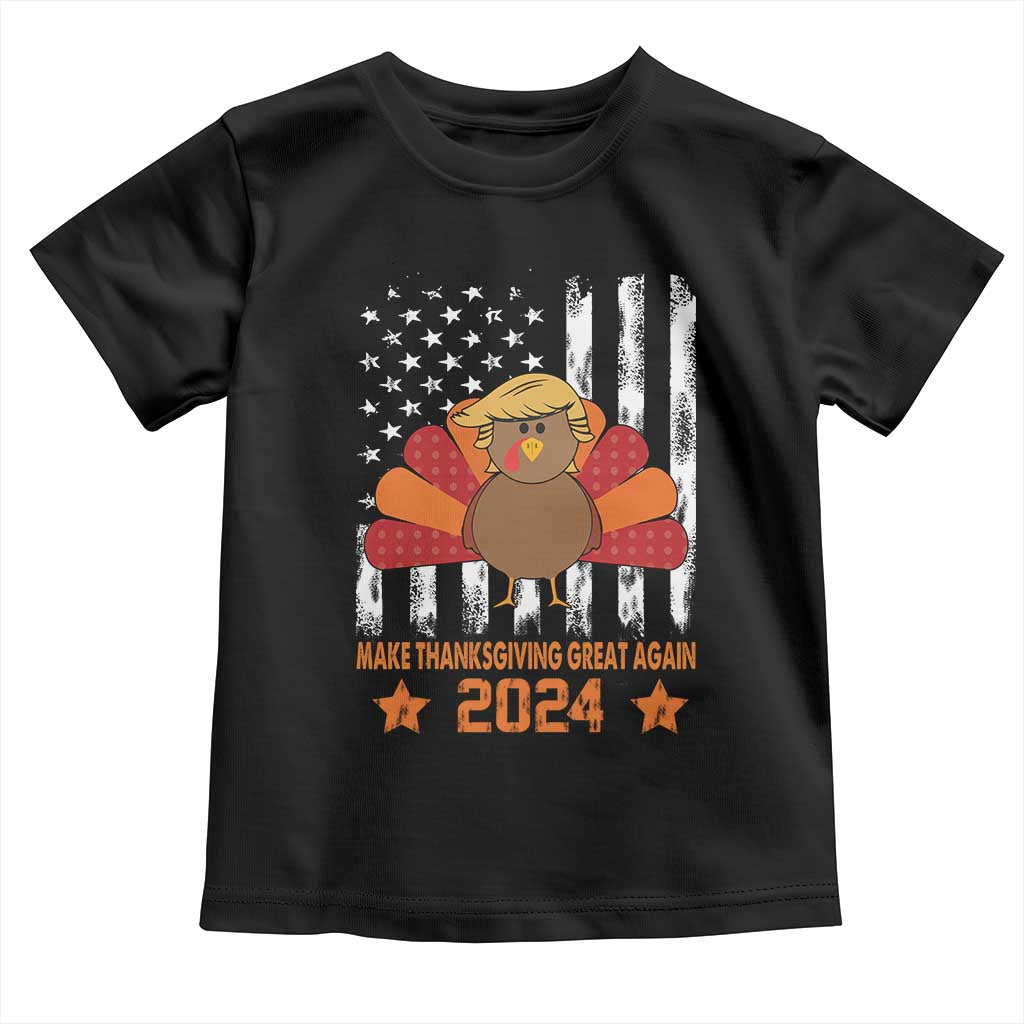 Funny Thanksgiving Trump 2024 Baby Shirt USA Make Thanksgivings Great Again Turkey Fall Autumn Season TS10 Black Print Your Wear