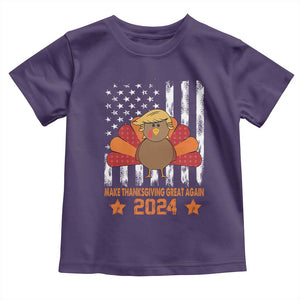 Funny Thanksgiving Trump 2024 Baby Shirt USA Make Thanksgivings Great Again Turkey Fall Autumn Season TS10 Purple Print Your Wear