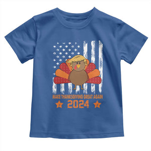 Funny Thanksgiving Trump 2024 Baby Shirt USA Make Thanksgivings Great Again Turkey Fall Autumn Season TS10 Royal Blue Print Your Wear