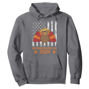 Funny Thanksgiving Trump 2024 Hoodie USA Make Thanksgivings Great Again Turkey Fall Autumn Season TS10 Charcoal Print Your Wear