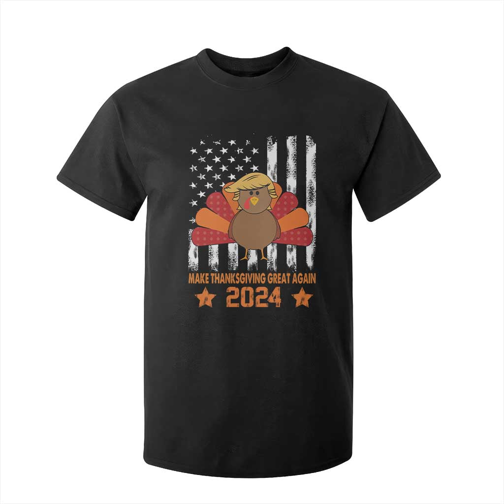 Funny Thanksgiving Trump 2024 T Shirt For Kid USA Make Thanksgivings Great Again Turkey Fall Autumn Season TS10 Black Print Your Wear