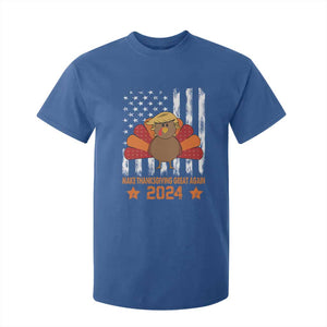 Funny Thanksgiving Trump 2024 T Shirt For Kid USA Make Thanksgivings Great Again Turkey Fall Autumn Season TS10 Royal Blue Print Your Wear