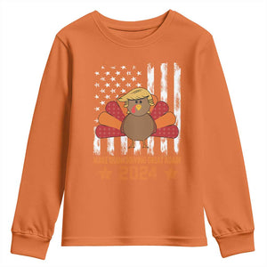 Funny Thanksgiving Trump 2024 Youth Sweatshirt USA Make Thanksgivings Great Again Turkey Fall Autumn Season TS10 Orange Print Your Wear
