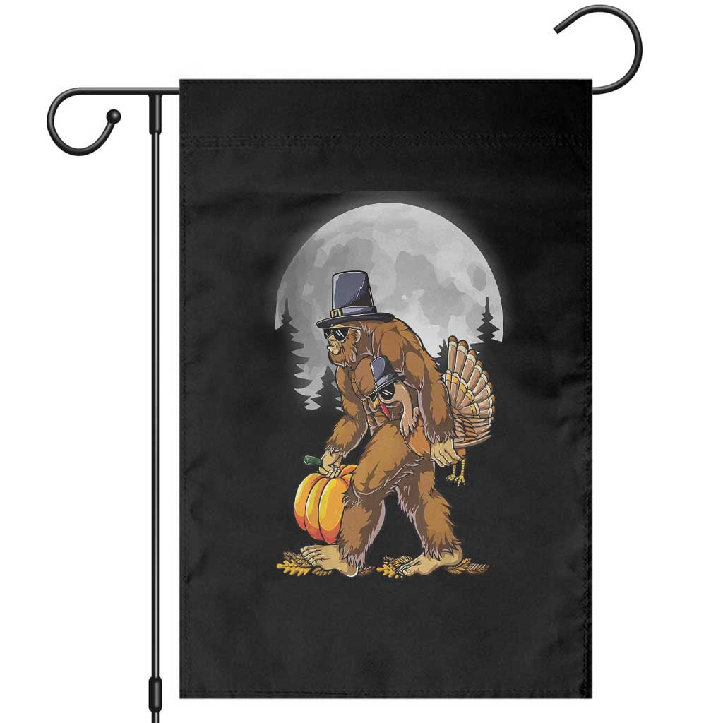 Bigfoot Pilgrim Turkey Pumpkin Thanksgiving Day Garden Flag Sasquatch TS10 Black Print Your Wear