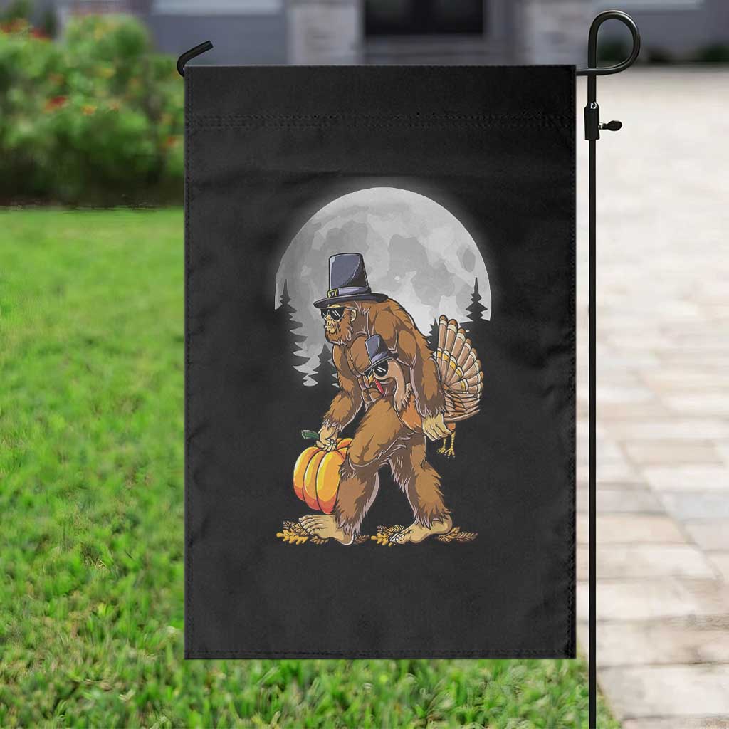 Bigfoot Pilgrim Turkey Pumpkin Thanksgiving Day Garden Flag Sasquatch TS10 Print Your Wear
