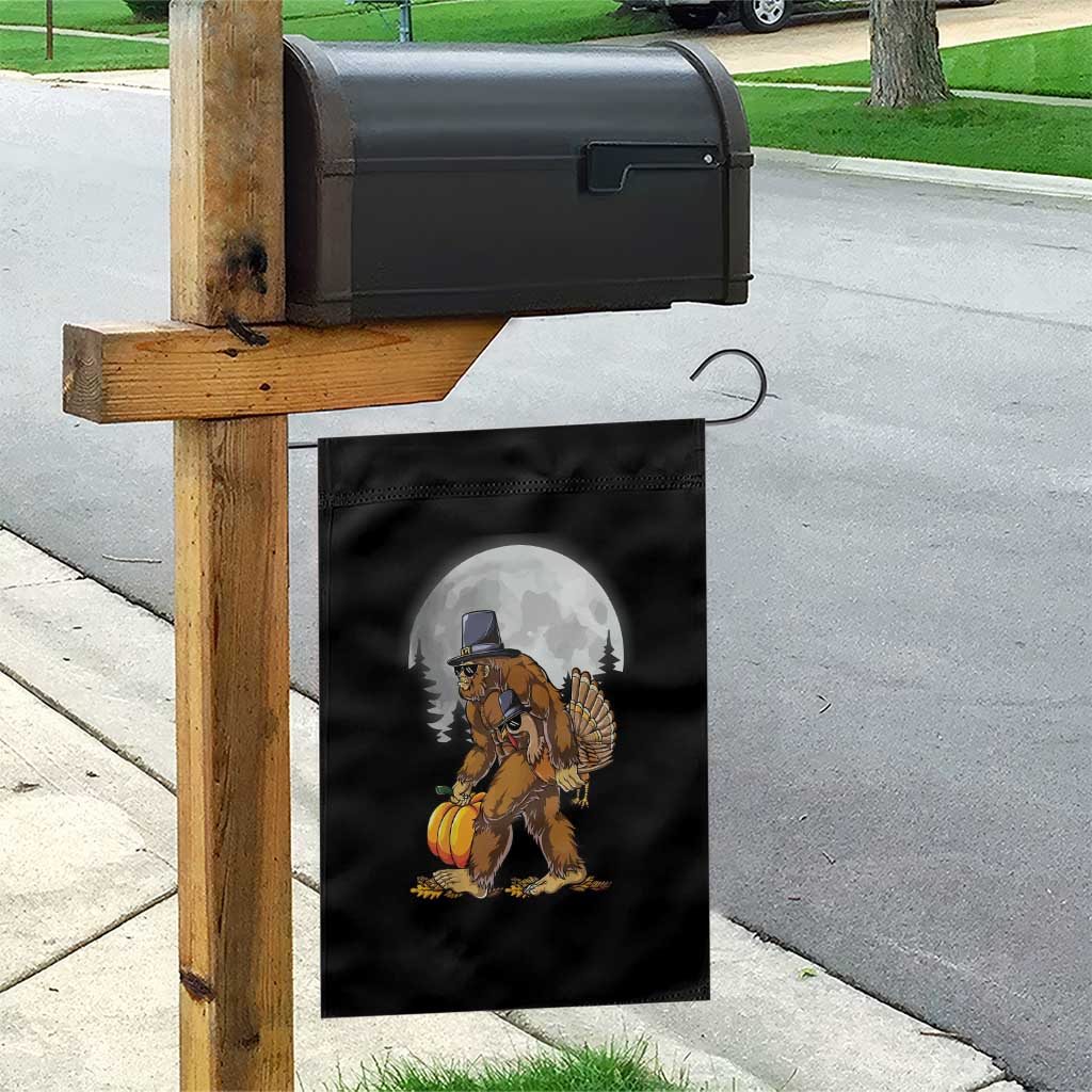 Bigfoot Pilgrim Turkey Pumpkin Thanksgiving Day Garden Flag Sasquatch TS10 Print Your Wear