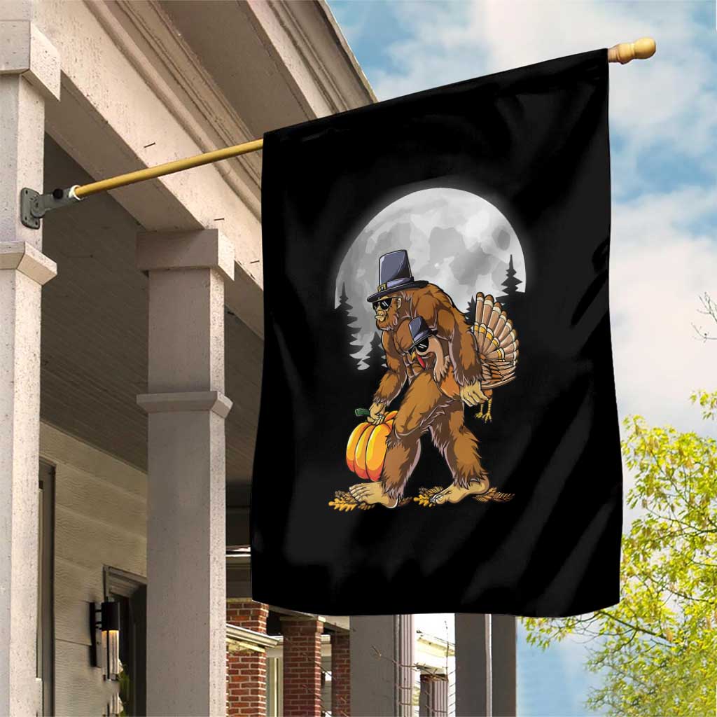 Bigfoot Pilgrim Turkey Pumpkin Thanksgiving Day Garden Flag Sasquatch TS10 Print Your Wear
