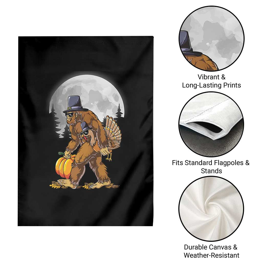 Bigfoot Pilgrim Turkey Pumpkin Thanksgiving Day Garden Flag Sasquatch TS10 Print Your Wear