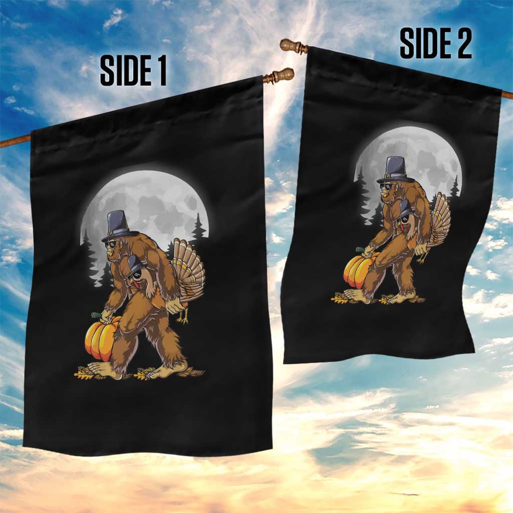 Bigfoot Pilgrim Turkey Pumpkin Thanksgiving Day Garden Flag Sasquatch TS10 Print Your Wear
