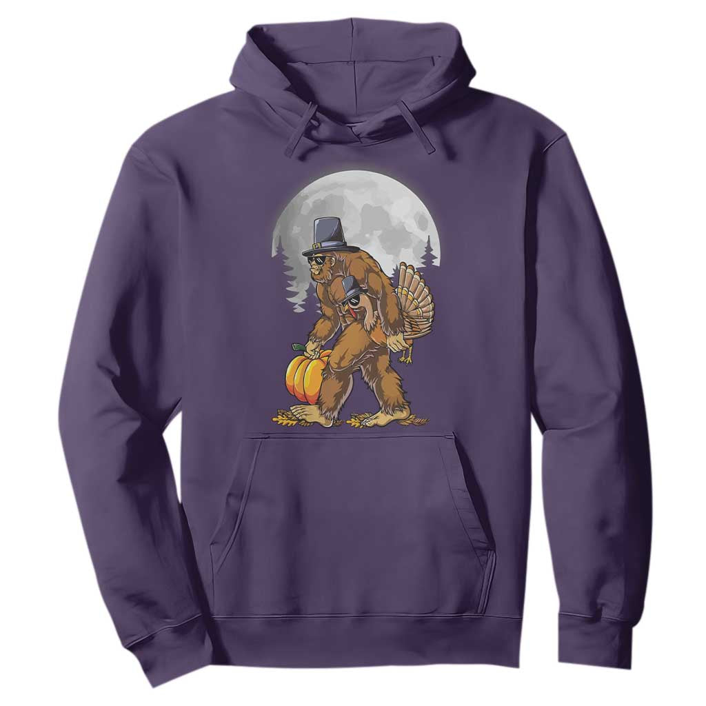 Bigfoot Pilgrim Turkey Pumpkin Thanksgiving Day Hoodie Sasquatch TS10 Purple Print Your Wear