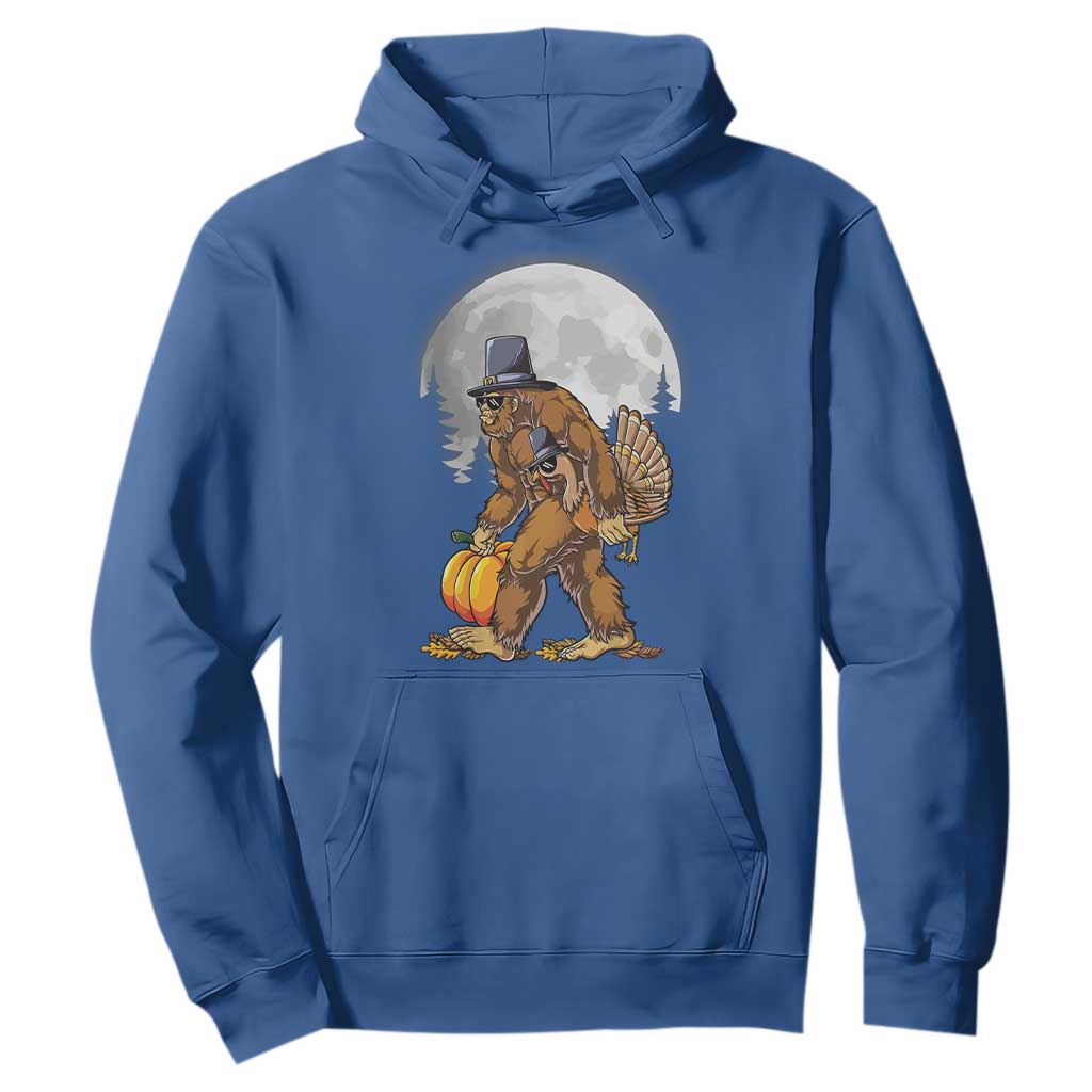 Bigfoot Pilgrim Turkey Pumpkin Thanksgiving Day Hoodie Sasquatch TS10 Royal Blue Print Your Wear