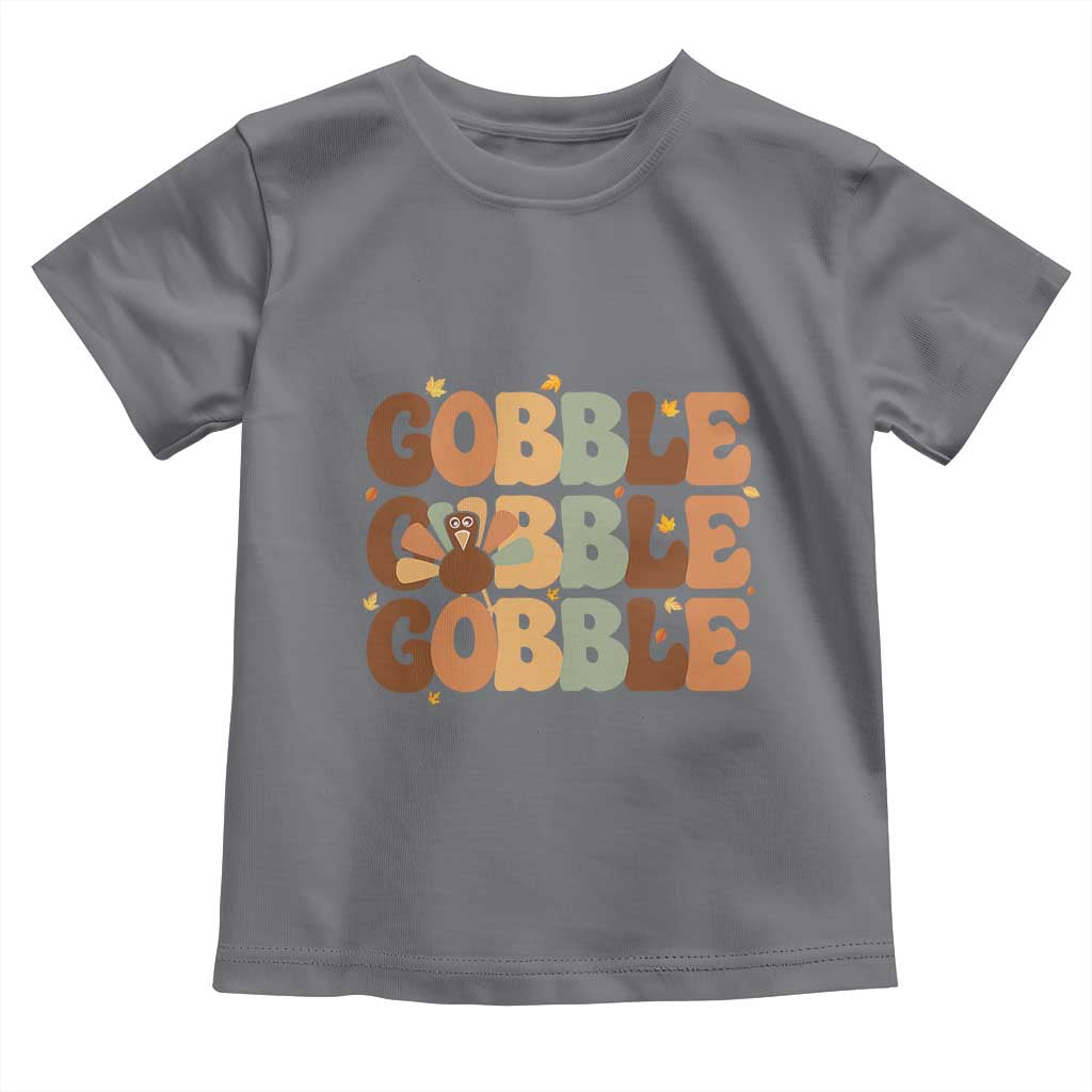 Thanksgiving Gobble Baby Shirt Fall Turkey Thankful Vibes TS10 Charcoal Print Your Wear