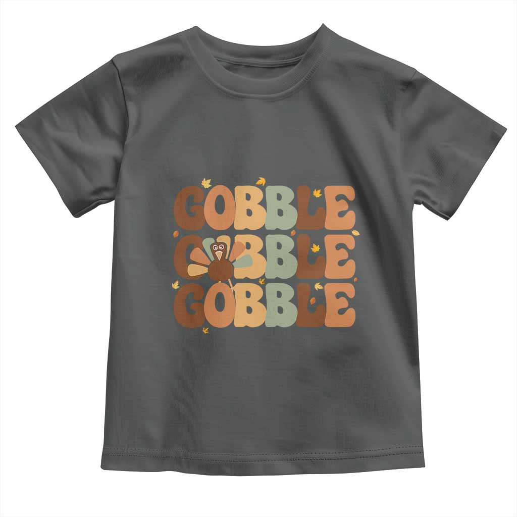 Thanksgiving Gobble Baby Shirt Fall Turkey Thankful Vibes TS10 Dark Heather Print Your Wear