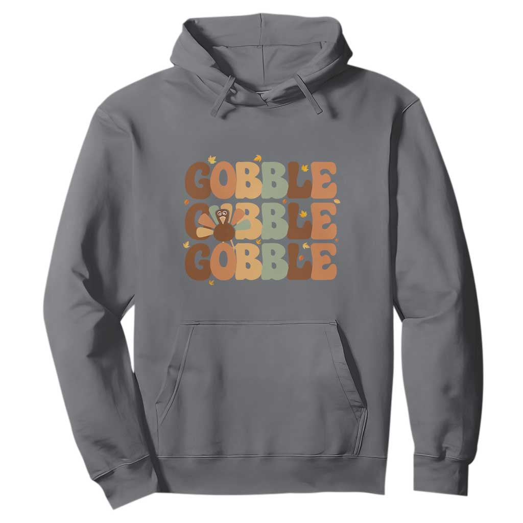 Thanksgiving Gobble Hoodie Fall Turkey Thankful Vibes TS10 Charcoal Print Your Wear