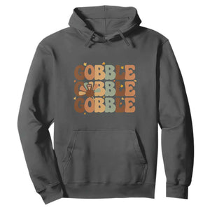 Thanksgiving Gobble Hoodie Fall Turkey Thankful Vibes TS10 Dark Heather Print Your Wear