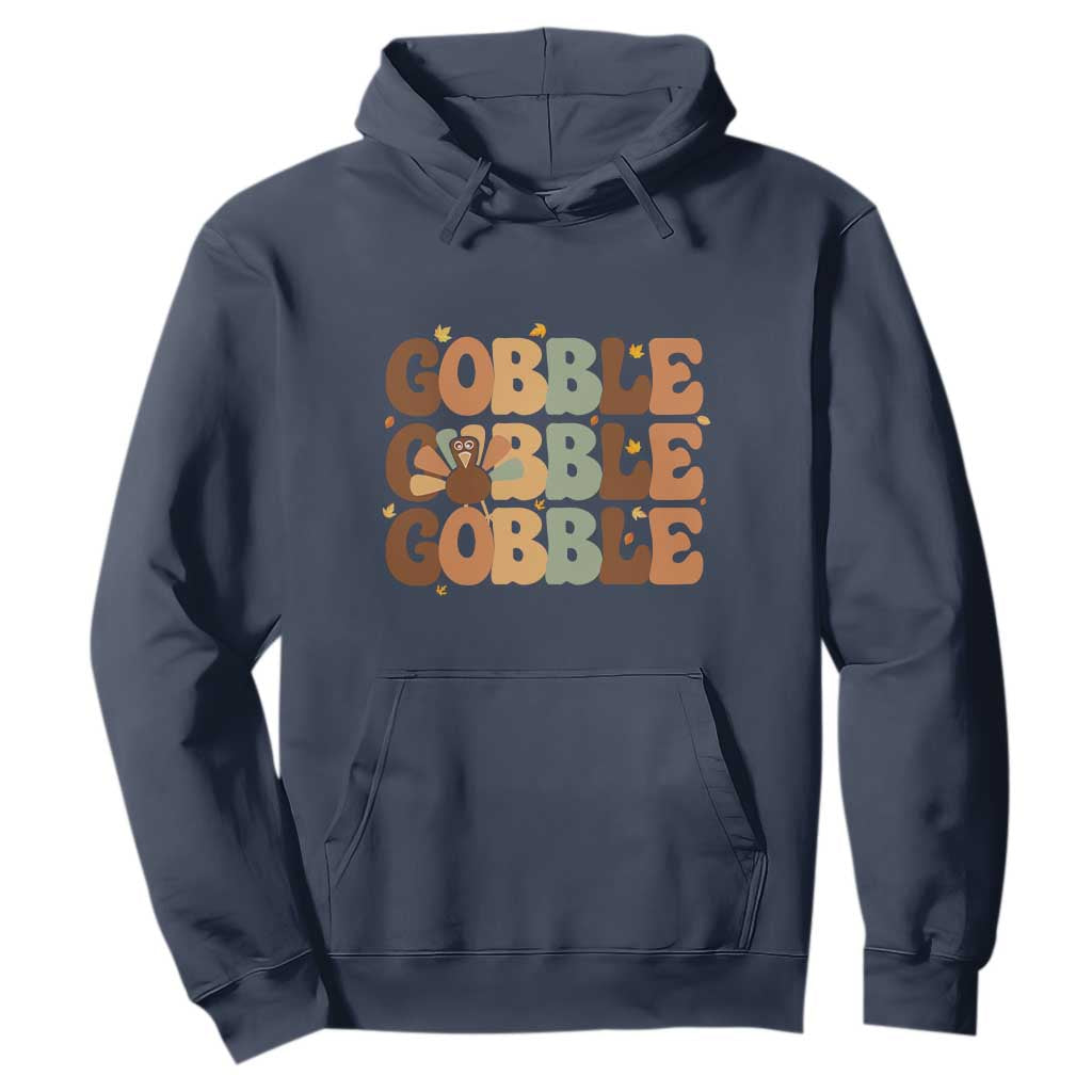 Thanksgiving Gobble Hoodie Fall Turkey Thankful Vibes TS10 Navy Print Your Wear