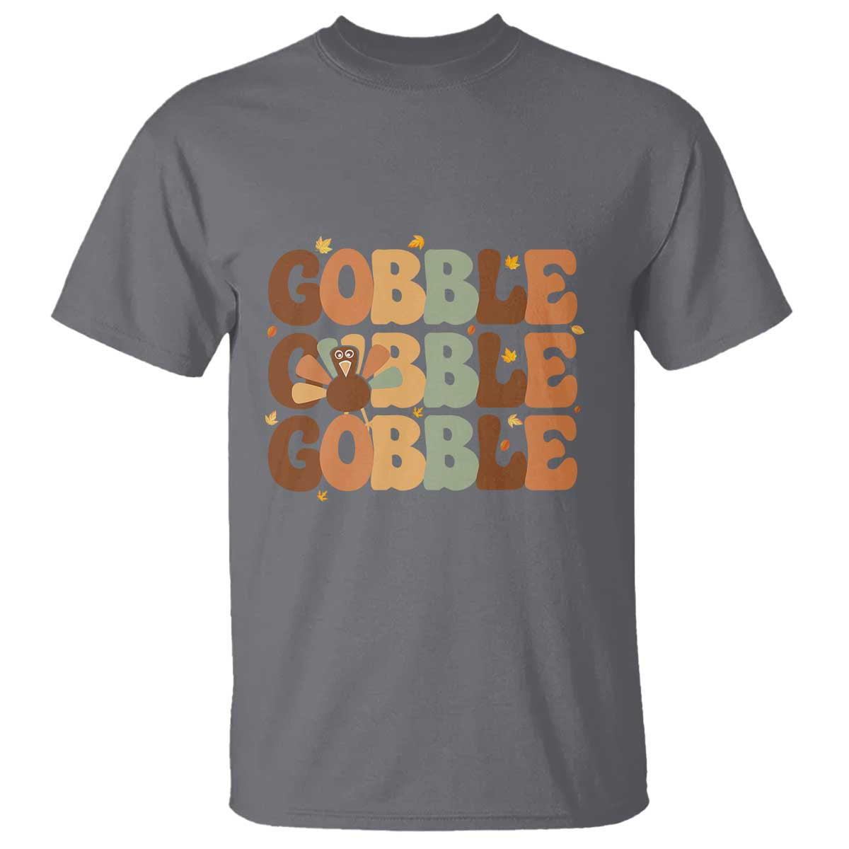 Thanksgiving Gobble T Shirt Fall Turkey Thankful Vibes TS10 Charcoal Print Your Wear