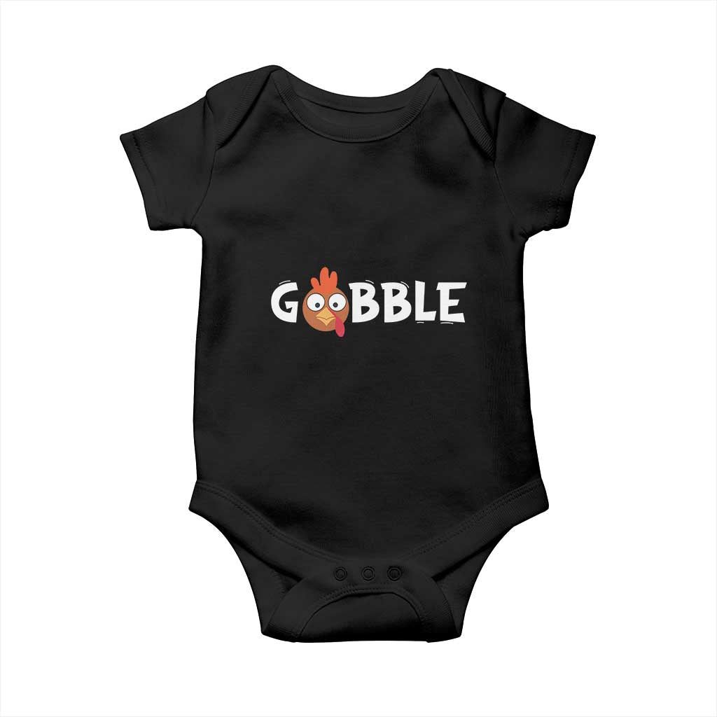 Funny Thanksgiving Turkey Baby Onesie Gobble Family Fall Autumn Season TS10 Black Print Your Wear