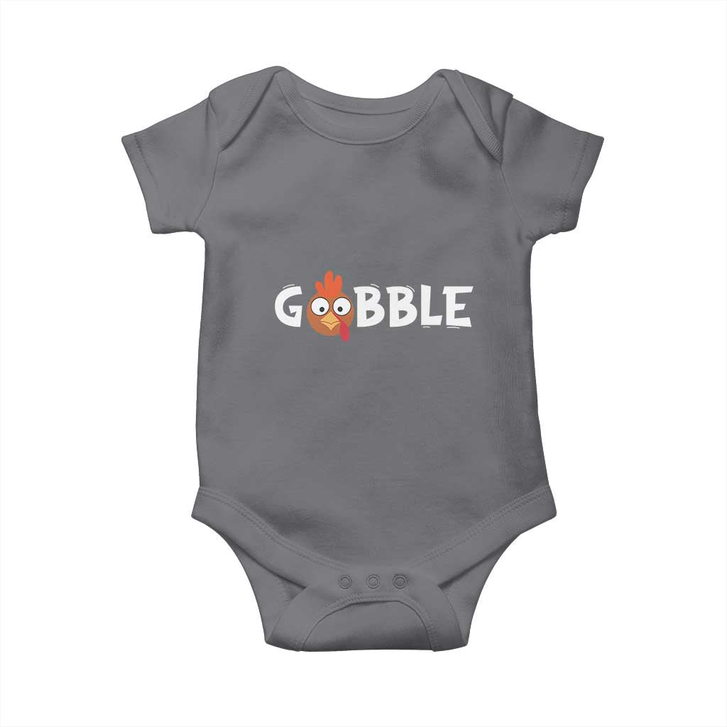 Funny Thanksgiving Turkey Baby Onesie Gobble Family Fall Autumn Season TS10 Charcoal Print Your Wear