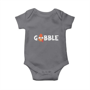 Funny Thanksgiving Turkey Baby Onesie Gobble Family Fall Autumn Season TS10 Charcoal Print Your Wear