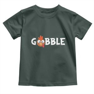 Funny Thanksgiving Turkey Baby Shirt Gobble Family Fall Autumn Season TS10 Dark Forest Green Print Your Wear