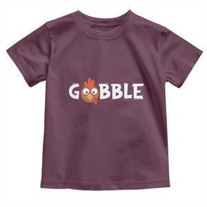 Funny Thanksgiving Turkey Baby Shirt Gobble Family Fall Autumn Season TS10 Maroon Print Your Wear