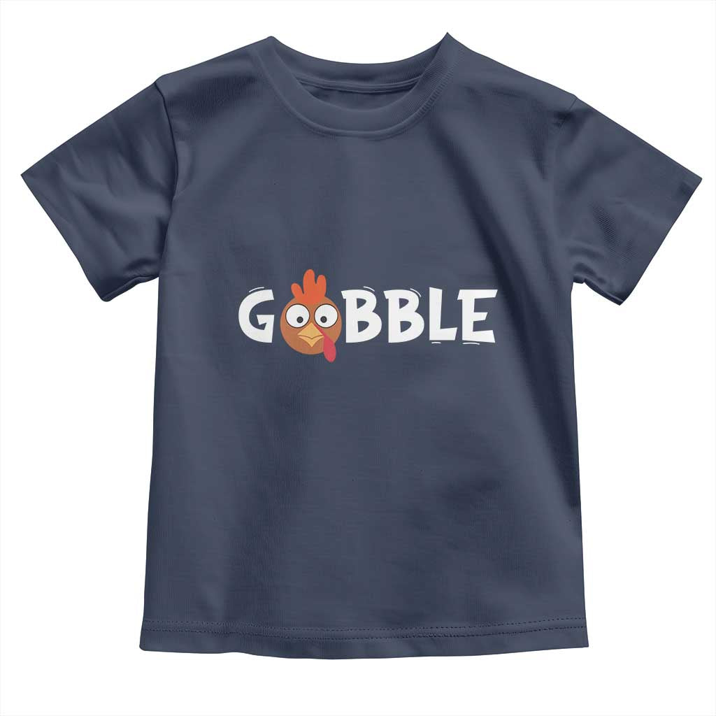 Funny Thanksgiving Turkey Baby Shirt Gobble Family Fall Autumn Season TS10 Navy Print Your Wear