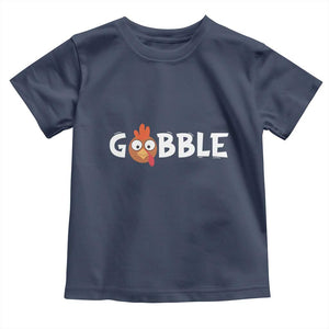 Funny Thanksgiving Turkey Baby Shirt Gobble Family Fall Autumn Season TS10 Navy Print Your Wear